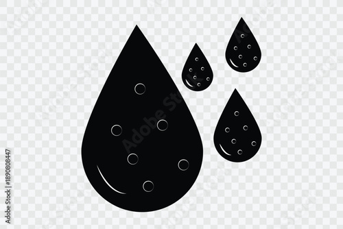 Water drop shape icons vector. Editable  stroke. linear style sign for use web design