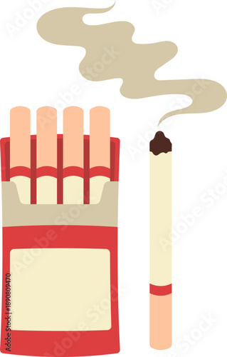 Illustration of a Pack of Cigarettes as One of Gerd Causes