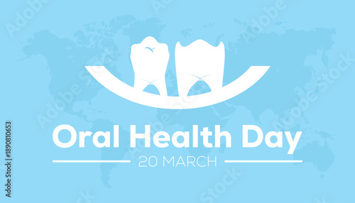 World Oral Health day is observed every year in March. Holiday, poster, card and background vector illustration design.