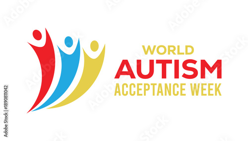 World Autism Acceptance Week creative concept design. Vector template for banner, greeting card, poster, prints, social media, flyer ,with background.