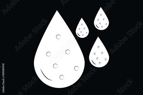 Water drop shape icons vector. Editable  stroke. linear style sign for use web design