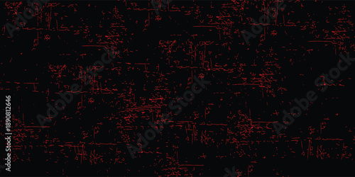 Abstract Black Background with Red Glitch Distressed Texture