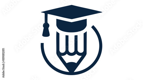 Graduation cap with pencil icon