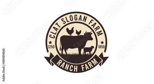 Clat Slogan Farm Ranch Farm Logo Design.