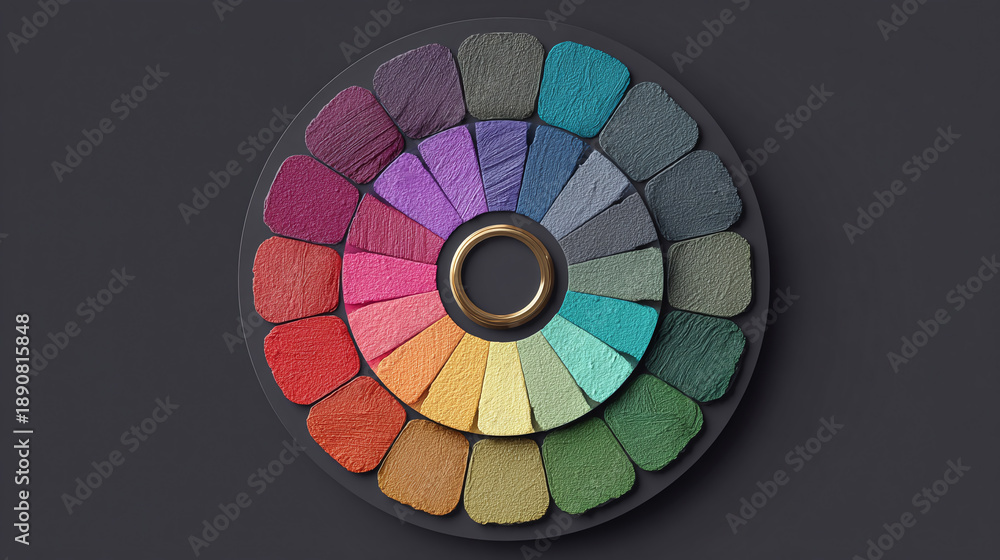 Obraz premium A color wheel with a range of vibrant hues, meticulously arranged. A visual feast for designers and artists