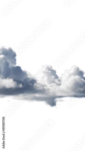 Wallpaper Mural A fluffy, gray cloud formation against a stark white backdrop creates an ethereal scene Torontodigital.ca