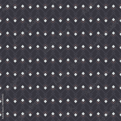 Ethnic Geometric Seamless Pattern inspired by Traditional textile weaving and folk motifs. Featuring repeating diamond, stripe, zigzag, and grid elements with handcrafted texture and earthy tones