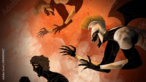 deimos and phobos terrifying a soldier on the battlefield