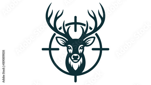 Stylized deer head with crosshair logo