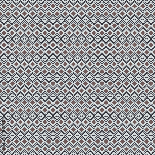 Ethnic Geometric Seamless Pattern inspired by Traditional textile weaving and folk motifs. Featuring repeating diamond, stripe, zigzag, and grid elements with handcrafted texture and earthy tones