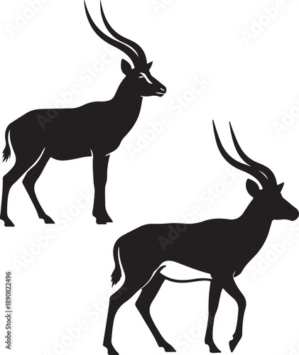 Pair of Antelope Silhouette