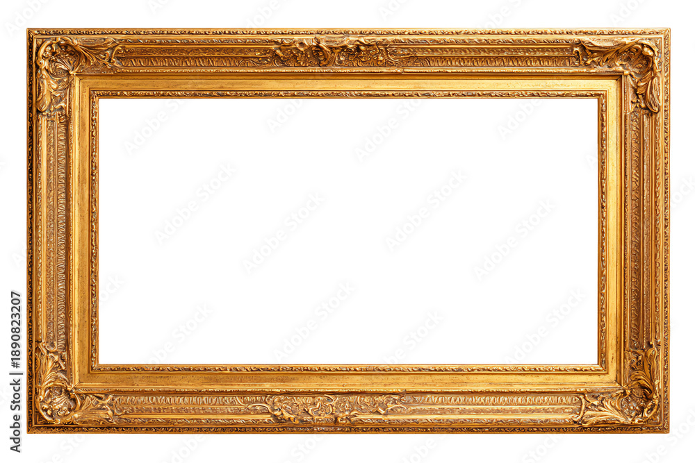 Fototapeta premium Elegant Gold Ornate Picture Frame