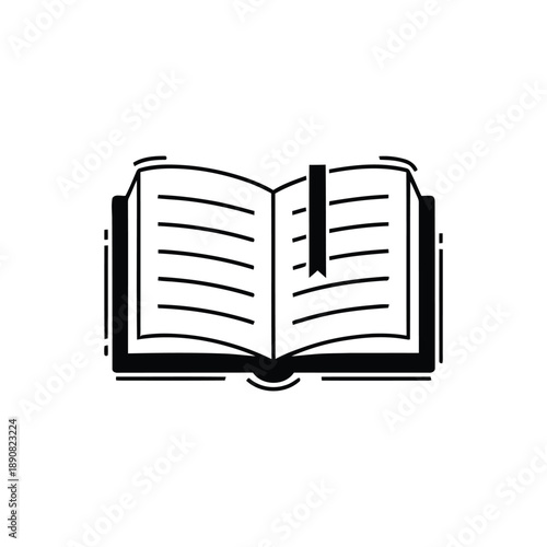 Simple Book Icon – Education and Knowledge Symbol in Minimal Style