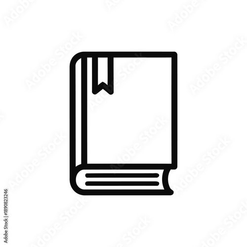 Simple Book Icon – Education and Knowledge Symbol in Minimal Style