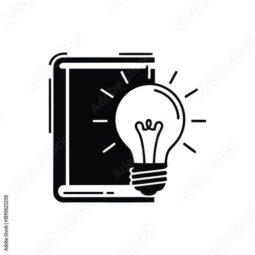 Simple Book Icon – Education and Knowledge Symbol in Minimal Style