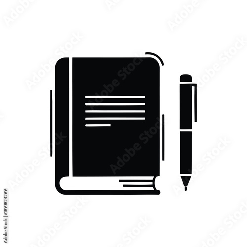 Simple Book Icon – Education and Knowledge Symbol in Minimal Style