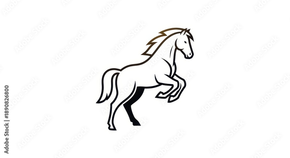 Fototapeta premium Minimal Line Horse Icon