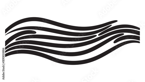 Abstract Black and White Wavy Stripe Pattern