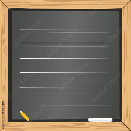 Lines for handwriting, black chalkboard, old blackboard background and texture