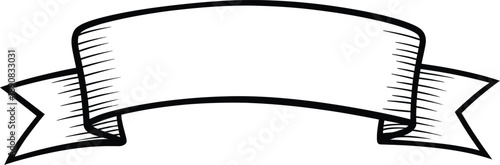 Hand Drawn Vintage Ribbon Banner Illustration