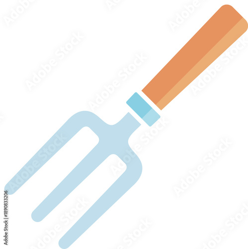 Digital illustration of a small hand garden fork 
