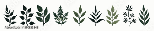 collection of artistic leaf illustrations showcasing diverse