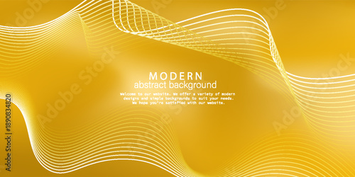 Modern yellow background with flowing white wavy lines, perfect for website headers, banners, presentations and creative design projects. simple art. design modern.