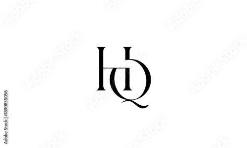 HQ initial letters logo or HQ monogram 