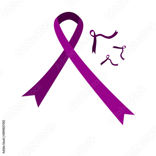Cancer Day Purple Ribbon