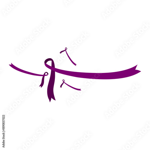 Cancer Day Purple Ribbon