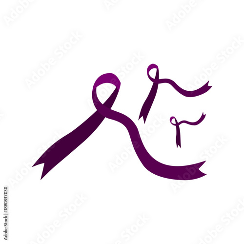 Cancer Day Purple Ribbon