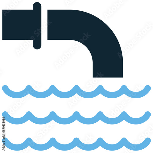 Sewage icon vector for sanitation and plumbing themes. Symbolizes waste water and drainage. Ideal for city services and eco reports.