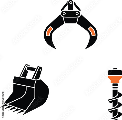 Heavy machinery claw bucket drill construction equipment