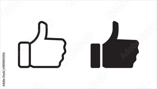 thumbs up icon set,  illustration like,on white background	

