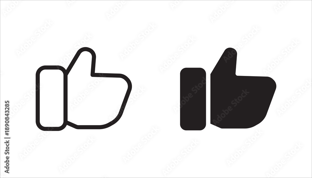 Obraz premium thumbs up icon set, illustration like,on white background 
