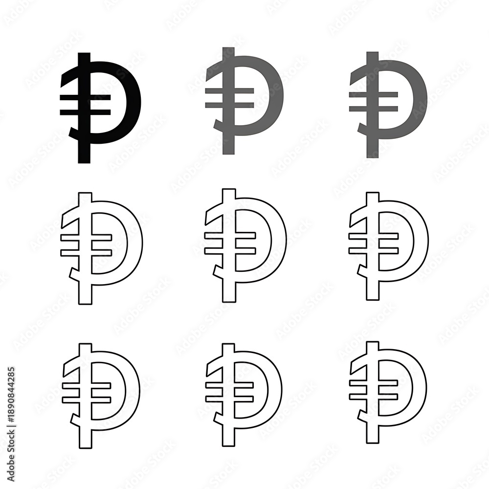 Obraz premium Peso Currency Symbols.
