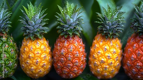 Pineapple tropical harvest sparkling with water droplets picture