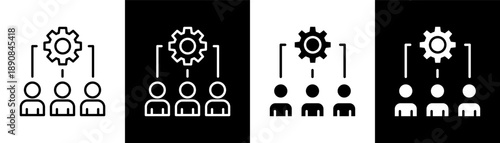 Stakeholder white icon set design