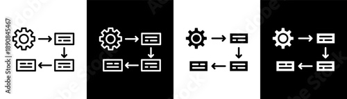 Process  white icon set design