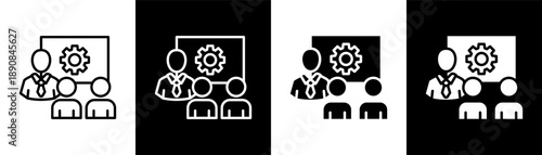 Training white icon set design