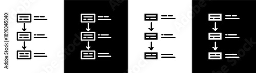 steps white icon set design