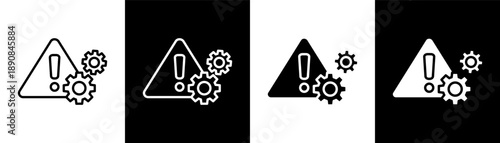risk management white icon set design