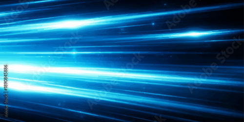 Abstract blue background with glowing rays and digital wave patterns creates a futuristic motion texture featuring smooth light lines and a blurred water abstraction backdrop for an artistic wallpaper