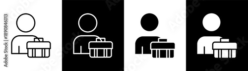 work white icon set design
