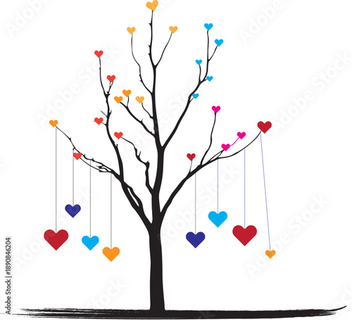 Valentines Day Love Tree vector design