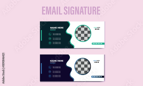 card, set, creative, modern, professional corporate email signature design template with multiple color varlations., design, business, template