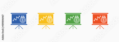 Cost Projection Icon Set Color Multiple Style Collection Element For Design