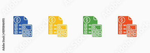 Budget Estimate Icon Set Color Multiple Style Collection Element For Design