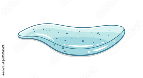 Translucent gel insert with speckled texture isolated on a clean white background, showcasing smooth curves and subtle blue hue