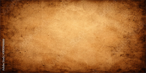 A worn and stained vintage parchment background features an aged brown grunge texture and an antique blank page design with a retro, grungy border pattern for a textured, ancient paper look